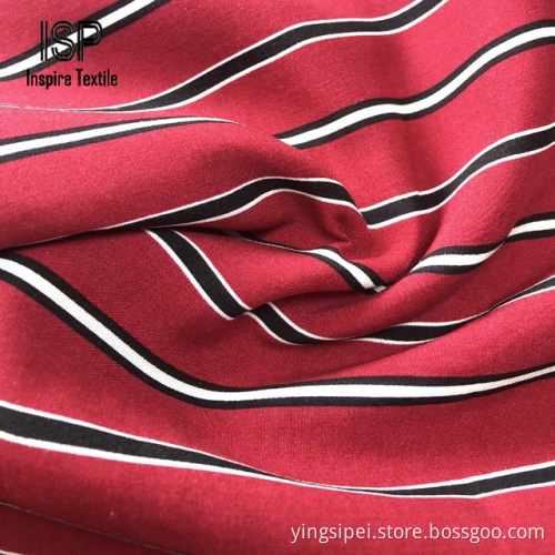 Woven Rayon Poplin Print Fabric Good Handfeeling
